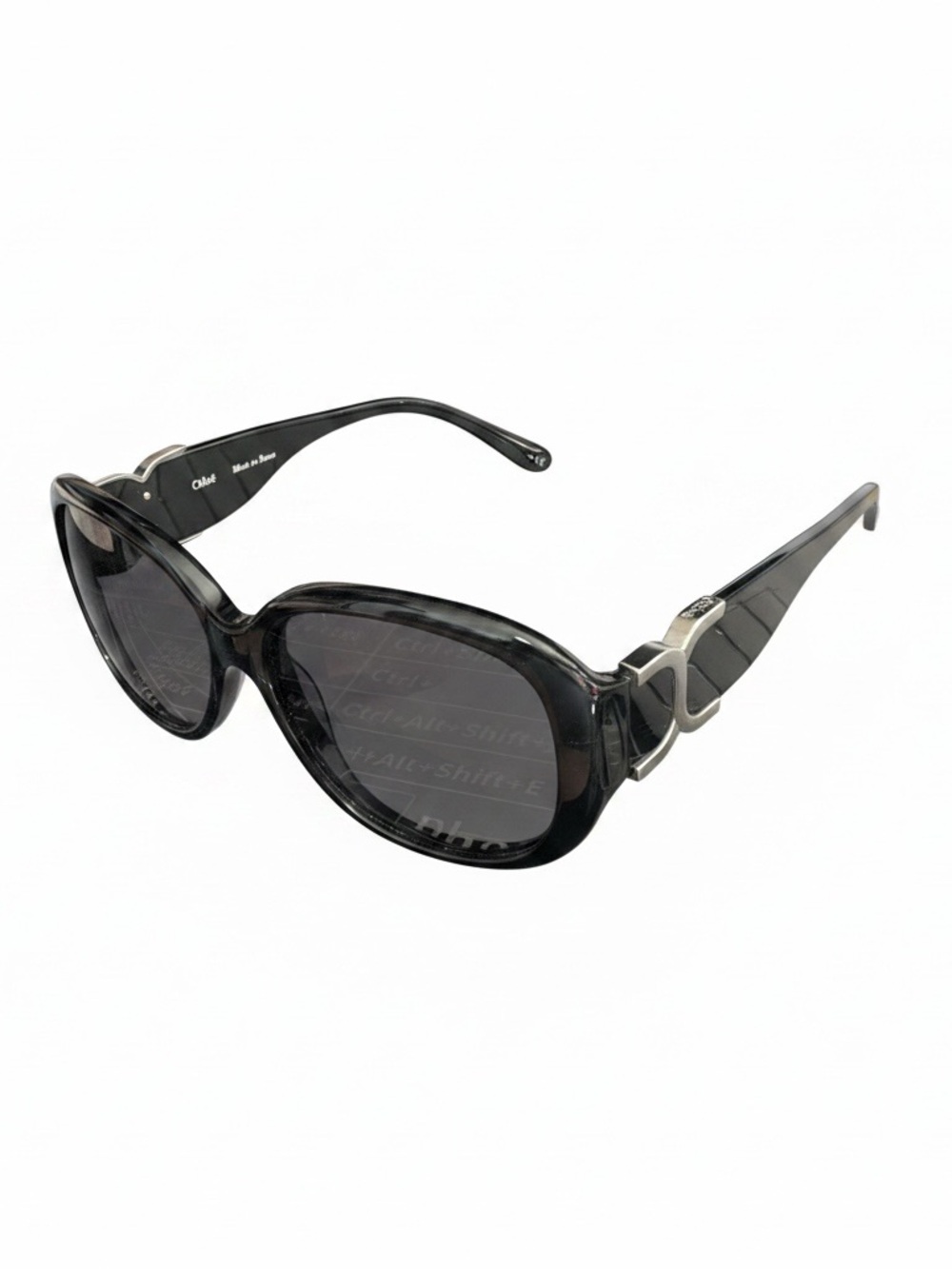 Chloé Black Oval Oversized Sunglasses - Gold Logo Detail - Style 640A - Picture 3 of 7